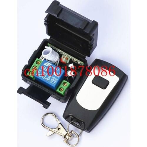 DC9V12V24V RF Switching 1 Transmitter& 1Receiver Wireless Remote Control Switch System Manual Button for Smart Home