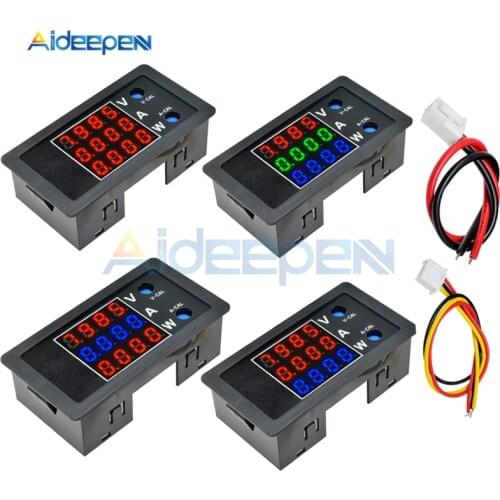 DC 0-100V 0-10A 1000W 0.28" LED Digital Voltmeter Ammeter Wattmeter 4-Digit Voltage Current Tester Power Monitor Meter With Wire