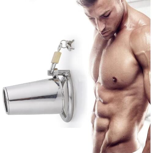 New Stainless Steel Chastity Belt Penis Cage Ring Sleeve Male Metal Chastity Device Cock Lock With Fetish BDSM Adult Sex Toys