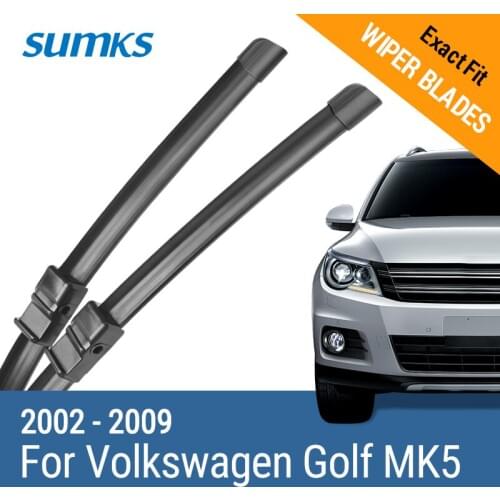 SUMKS Wiper Blades for Volkswagen Golf Mk5 Fit Side Pin / Push Button Arms 2002 2003 2004 2005 2006 2007 2008 2009
