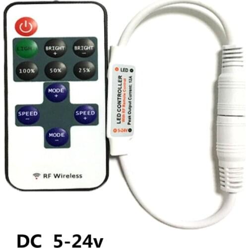 LED DC5V-24V RF11 Strip Light with String Intelligent Remote Control Key Monochrome Controller Dimmer For Room Bar Decoration