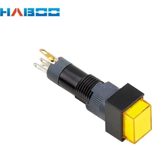 HABOO 8mm Mini Led Lighting Reset Switch Illuminated Momentary Push Button 3A 250V