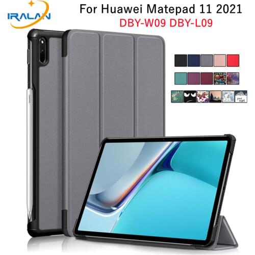 Smart Cover For Huawei Matepad 11 Case 10.95 inch Tri-Fold Leather Stand Tablet Funda For Huawei Matepad 11 2021 Case Coque+Pen