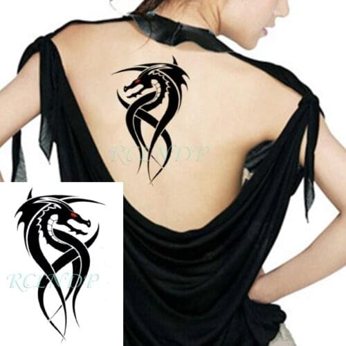 Waterproof Temporary Tattoo Sticker Dragon Totem Red Eye Animal Fake Tattoo Flash Arm Leg Tattoo Body Art for Boy Women Men