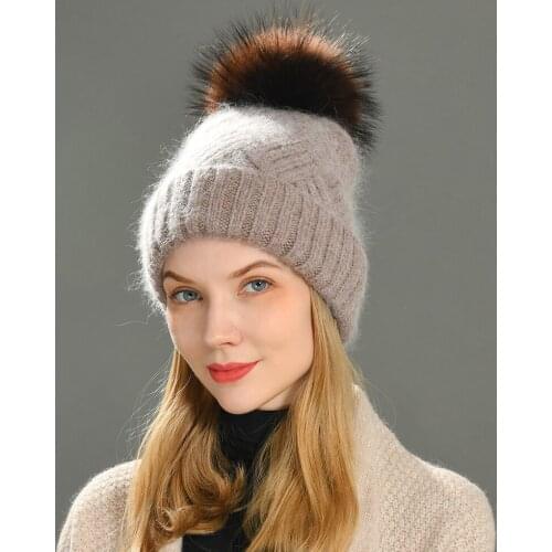 Female Beanies Rabbit Hair Winter Hats For Women Casual Autumn Cashmere Knitted Beanie 2020 Fashion High Quality Soft Wool Hat