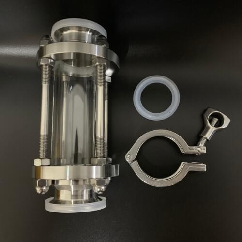 1.5" Tri Clamp Clover Sanitay Flow Sight Glass Diopter Fit 38mm Pipe OD SUS 304 Stainless Steel Fitting Homebrew Diary Product