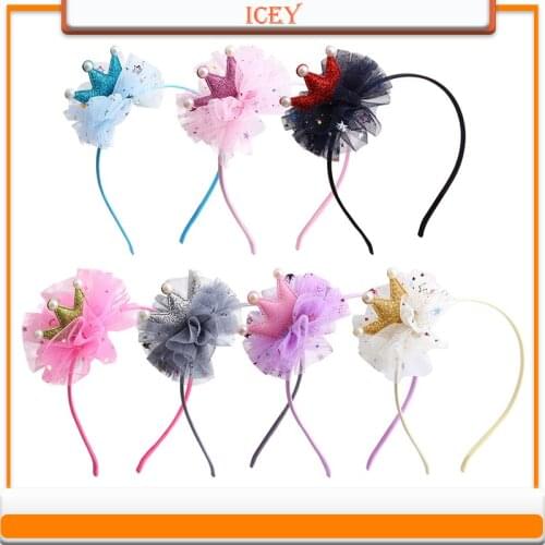 Sequin headband Childrens hair accessories headdress net yarn princess crown headband