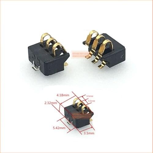 10pcs original micro 3pin battery connector pitch 1.5mm Inner Battery Clip Contact Connector replacement for all-purpose