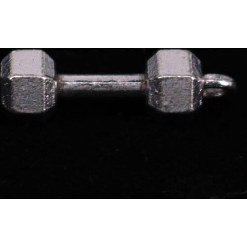 10pcs Dumbbells Charms Pendant Antique Silver Color Pendants DIY Necklace Crafts Making Findings Handmade Jewelry 7X21MM