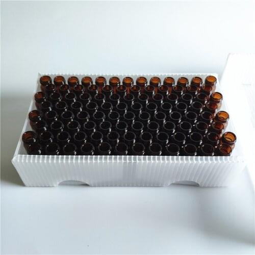 100PCS 4ml Amber Glass Scale Sample Vials 4ml chromatographic sample bottle 4ml Glass Bottles With Screw Cap