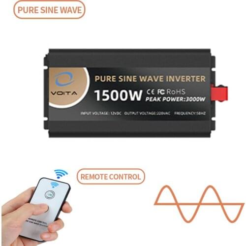 12v 24v DC to 110v 220v AC 1500W Pure Sine Wave Power Inverter for Solar Systems