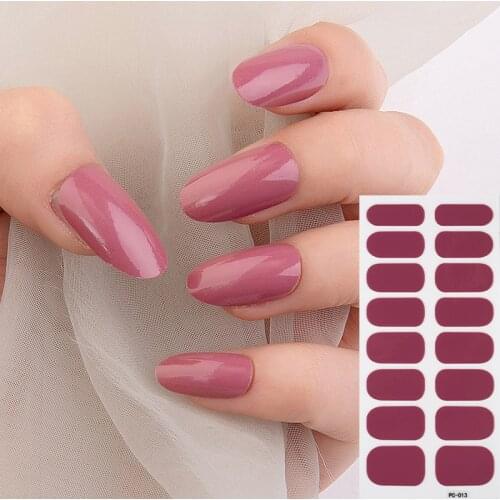 16 tips Solid Stickers Fashion Trend Nail Art Wraps Nail Polish Ins Styles Winter DIY Stickers Adhesive Manicure Decorations