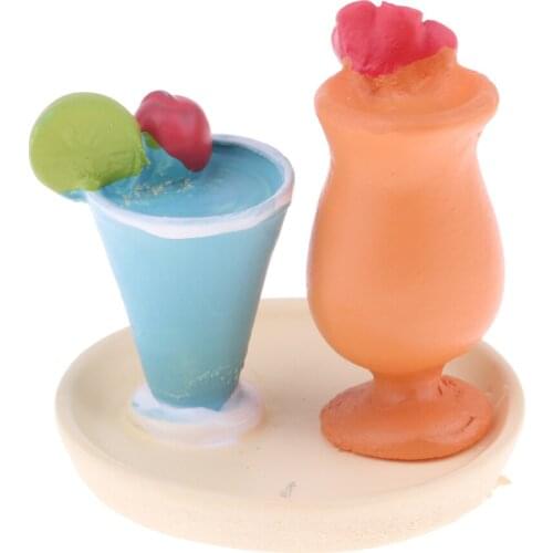 2pcs Mini Juice Cup for 1:12 Dollhouse Accessories Miniature Kitchen Food Decor Dollhouse Miniature