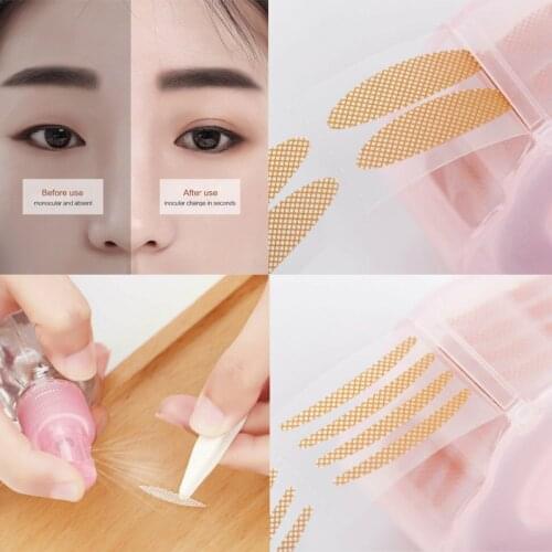 360pcs Invisible Plum-Shaped Eyelid Tape Sticker Double Eyelid Stickers Bud Silk Gauze Free Glue Water Sticky Makeup Tools