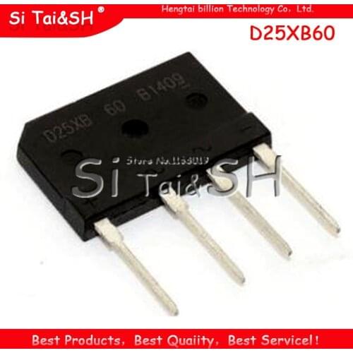 5pcs D25XB60 25XB60 600V 25A ZIP Bridge Rectifiers VRM=600 IFSM=350 new original