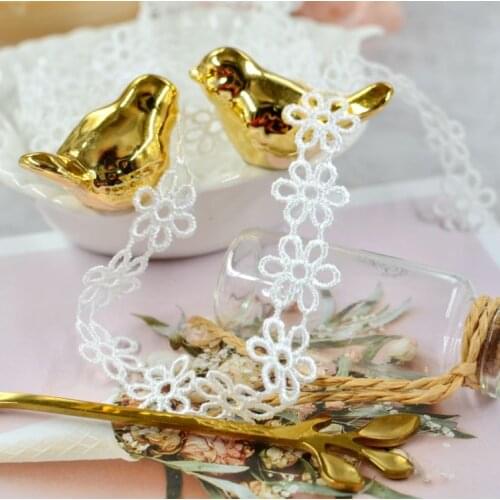 5 Meters/lot Width 0.5cm Pompom Ball Lace Trim Ribbon Sewing Delicate Water Soluble Lace Fabric Handmade DIY Craft Accessories