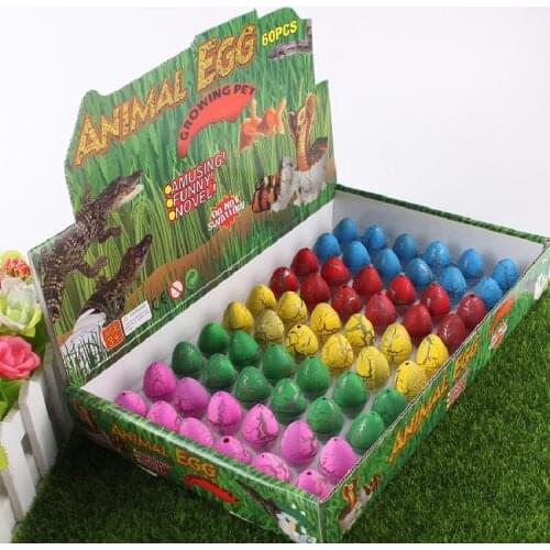 60pcs/set Magic Water Growing Dino Egg Toys For Kids Hatching Colorful Dinosaur Add Cracks Grow Eggs Children Educational Toy