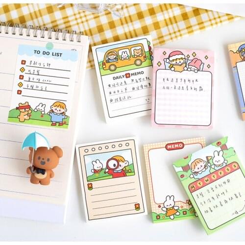 50 Sheets/pack Cute Little Girl Daily Planner Pad Memo Pad Planner Diary Notebook Diy School Office Supplies Memo Pads