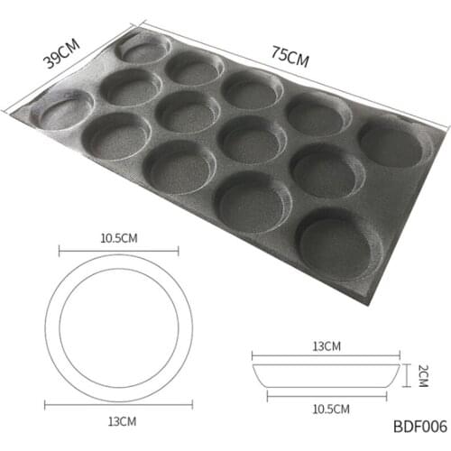 Cavity Black Porous Silicone Mold Cookie Hamburger Mould Round Shape Bread Eclair Tray Non Stick Bakeware Baking Tools