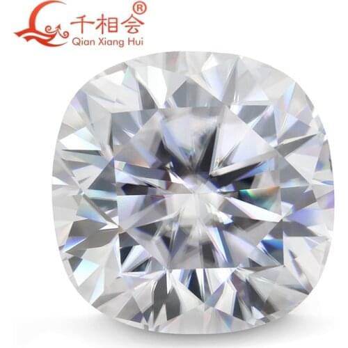 DF GH IJ white color cushion shape moissanites loose stone by qian xiang hui