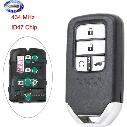 Smart Remote Key Fob 4 Button 434MHz 47 Chip for Honda URV CRV 2017-2018