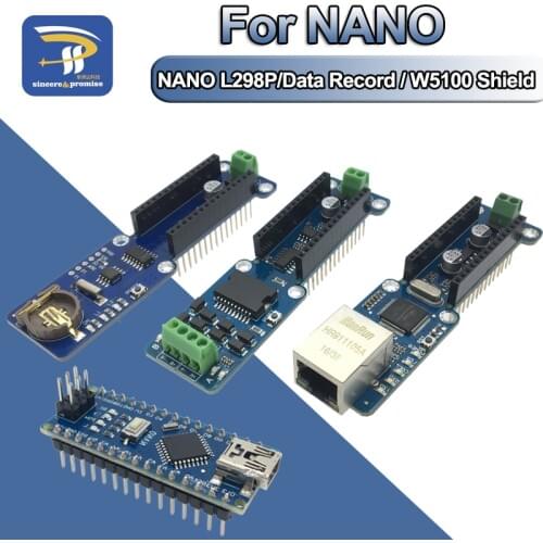NANO 3.0 L298P 2A DC Stepper Motor Driver Shield Module W5100 Ethernet LAN Network / Data Record RTC Real Time Clock For Arduino