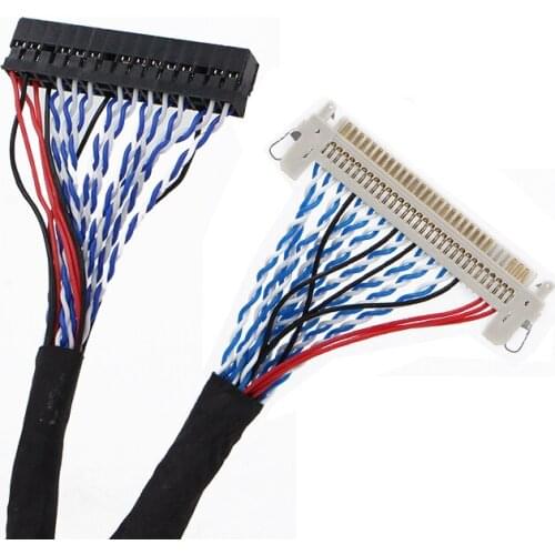 250mm/450mm with hooks LVDS Cable FIX-30P-D8 FIX 30Pins D8 Double 2ch 8bit 1.0mm Pitch for 17-21 LCD Display Panel Controller