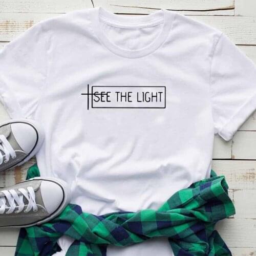 See The Light t shirt women kawaii funny unisex tumblr camisetas aesthetic grunge graphic Christian tee top tshirt Drop Shipping