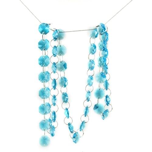 Hbl 1m~50m Handmade Colorful Crystal Chandelier Part Prism Octagonal Beads Chain Home Tree Party Decor Suncatcher Free Shipping