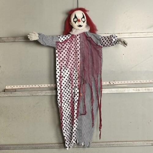 Halloween Horror Hanging Ghost Electric Voice Control Induction Light Emitting Sound Clown Hanging Ghost