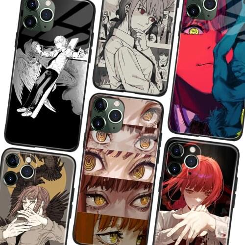 Makima Chainsaw Man Manga Anime Soft TPU Glass Phone Case for IPhone SE 6s 7 8 Plus X Xr Xs 11 12 Mini Pro Max Samsung