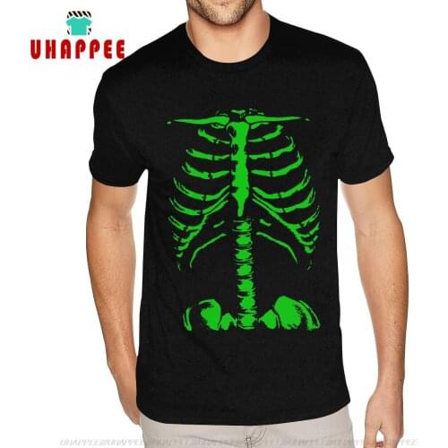 Skeleton Rib Cage Halloween Costume Printed T-shirts 4XL For Man 80s Graphic T-shirts