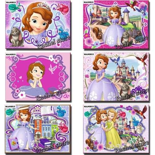 Diy Diamond Painting Cross Stitch Kits Diamond Mosaic Cartoon princes Full Square Diamond And Round Diamond Embroidery DE042