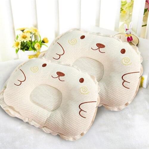 New Cotton Newborn Infant Baby Pillow Sleeping Support Prevent Flat Head Cushion Plush Colored Cotton Cute Soft Pillows