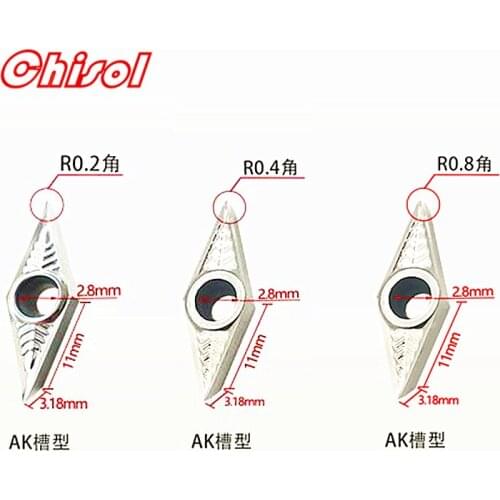 Processing Aluminum Turning Inserts VBGT110302-AK VBGT110304-AK VBGT110308-AK VBGT160402-AK VBGT160404-AK VBGT160408-AK K30 H01