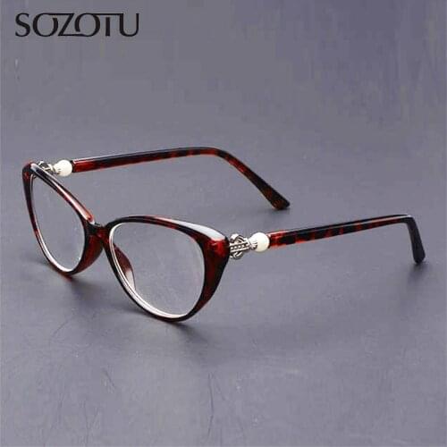 SOZOTU Cat Eye Reading Glasses Women Anti-Fatigue Anti-Radiation Diopter Presbyopic Eyeglasses +1.0+1.5+2.0+2.5+3.0+3.5+4 YQ427