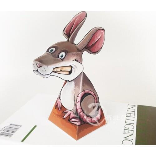 Optical Illusions Mouse Ornaments Folding Cute Mini 3D Paper Model Papercraft DIY Kids Adult Handmade Craft Toys ER-072