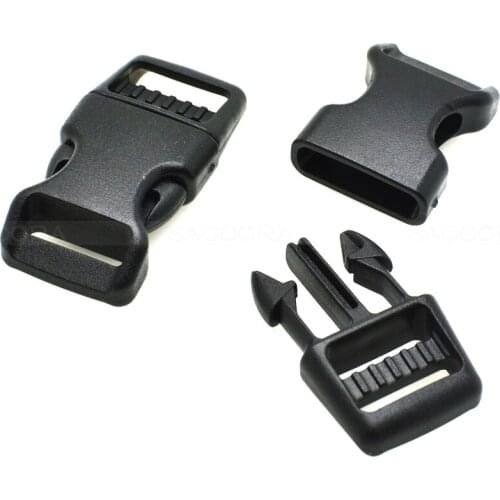 5/8" 16mm Plastic Side Release Buckle Contoured Curved For Paracord Bracelet Dag Collar Backpack Strap Webbing Outdoor Buckle