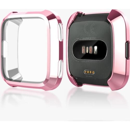 Plating+TPU Protection Silicone Case Cover For Fitbit Versa Full Screen Protector For Fitbit Versa Case 61014