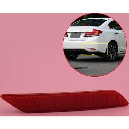 Right Red Len Bumper Reflector Marker Light Cover fit for Honda Civic Sedan 2013 2014 2015