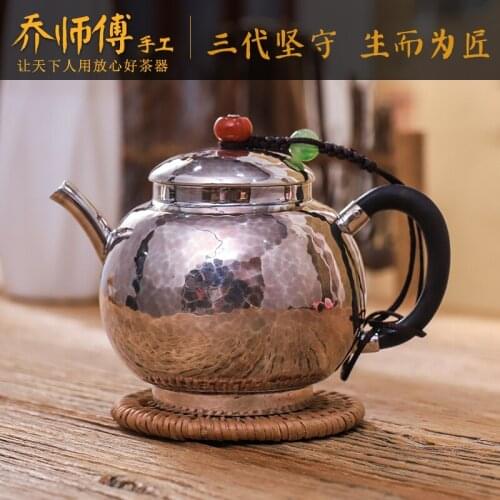Joe teacher manual household silver teapot tea silver silver tea pot of silver 999 kettle, tea kettle