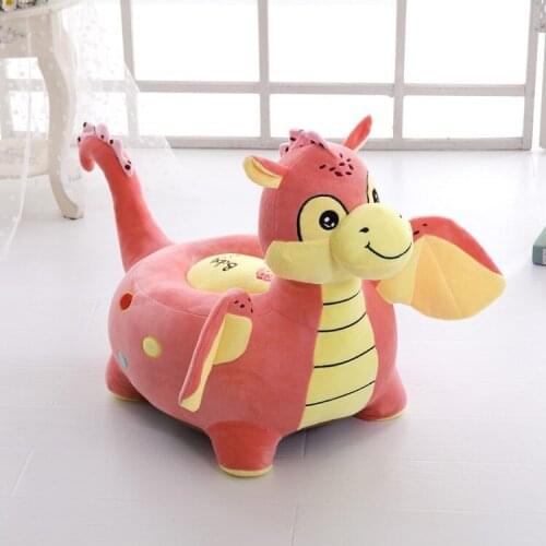 Cute Children Small Seat Sofa Kids Lazy Sofa Chair Cartoon Giraffe Elephant Crown Tatami Cushion Child Plush Toys Birthday Gift