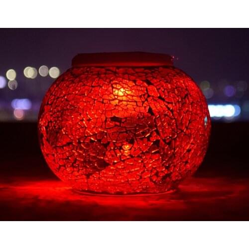 Glass Colorful mosaic Outdoor Solar Lights Sunlight Jar Colorful Creative Garden Yard Decoration Solar Landscape Lighting