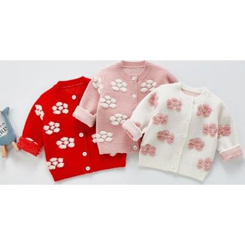Girl Sweater Kids Baby Toddler Tops 2021 Lovely Thicken Warm Winter Autumn Wool Knitting Cashmere Christmas Children Clothing