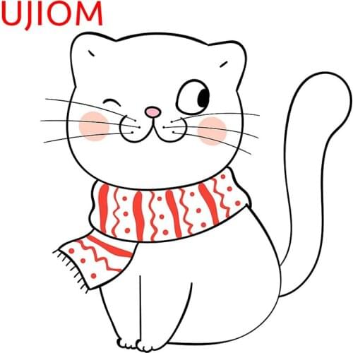 UJIOM Cute Cartoon Cat Childrens Bedroom Decor Wall Decal Moisture Proof Bathroom Kitchen Decor Poster Wall Stickers Mural Art
