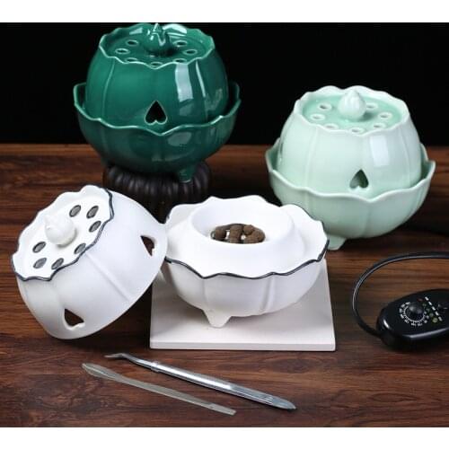 USB Electric Incense Burner Timing Switch Bakhoor Aroma Diffuser Oil Incense Holder Stick Muslim Home Decoration 220V