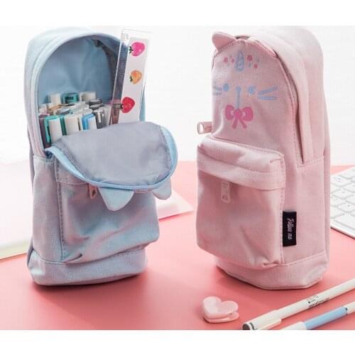 Large Capacity Cartoon Writing Pencil Case Simple Creative Pencil Box Personality Korean Version Trend School Pencil Pouch Bag