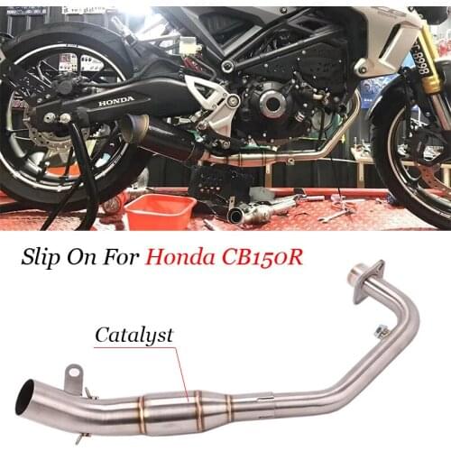 Motorcycle Exhaust Muffler Escape Modified Stainless Steel Front Middle Link Pipe With Catalyst Slip On For Honda CB150R