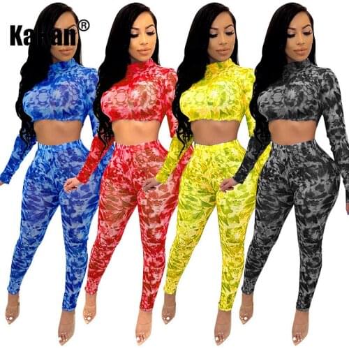 KaKan 2020 Womens Summer New Jumpsuit Two-piece Printed Jumpsuit Suit