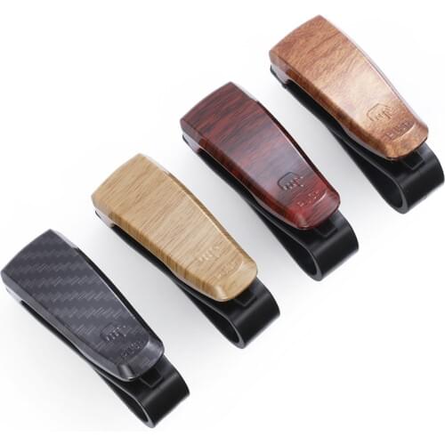 1PC Portable Sun Visor Wood Grain Car Clip Holder Auto Fastener Clip Interior Accessories For Reading Glasses Sunglass Eyeglass